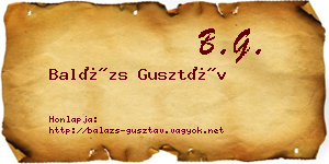Balázs Gusztáv névjegykártya